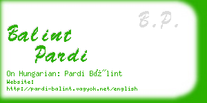 balint pardi business card